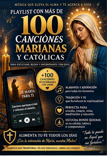 Playlist con +100 Canciones Marianas y Católicas